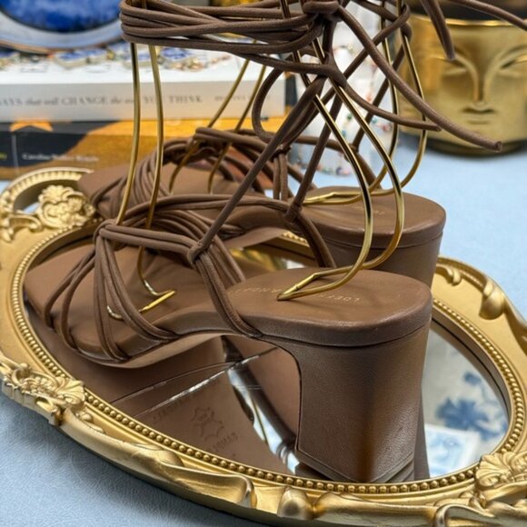 🆕 LOEFFLER RANDALL 🧿 NWOT Ryder Leather Knotted Sandals, Chocolate Brown, Sz 7 - Picture 9 of 16